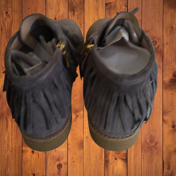 Kate Spade Women's 9M Betsy Gray Fringe Tassel Suede Moccasin Booties Ankle - Picture 4 of 7